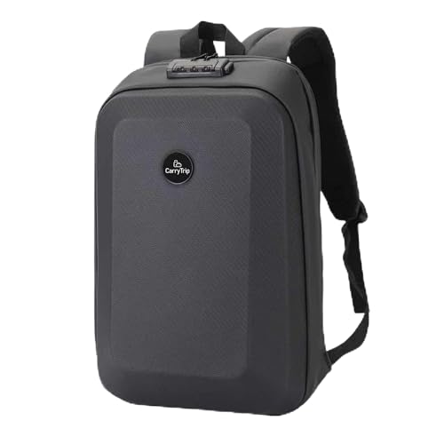 Image of CARRY TRIP Hard Shell Anti-Theft Laptop Backpack with Password Lock - Water-Resistant PE Film Business & Travel Backpack with Organized Compartments - Inner Bottle Pocket - Stylish Bag For Men & Women