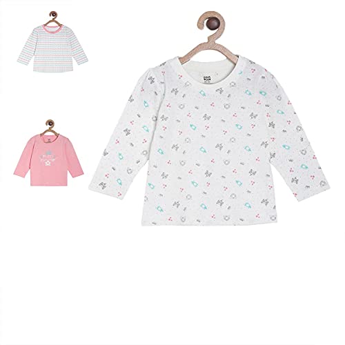 Image of miniklub Girls White Pack of 3 Conversational Printed Top