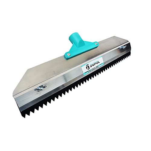 DUPOL - Epoxy Floor Squeegees - Notched Squeegee 16” are Used to Apply Heavy coatings Such as epoxy, Urethane, Cement Self-Leveling. The Best Serrated Squeegee to Apply epoxy Floor coverings.