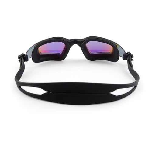 Image of ROVARS Electroplated Swimming Goggles for Kids with Nose & Ear Plugs, Leakproff Full Frame with Adjustable Strap, Anti Fog and UV Protection for Boys & Girls (Multicolour, Above 6 Years)