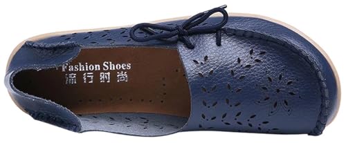 Image of Women's Floral Leather Slipper Loafers Flat Shoes Slip-Ons