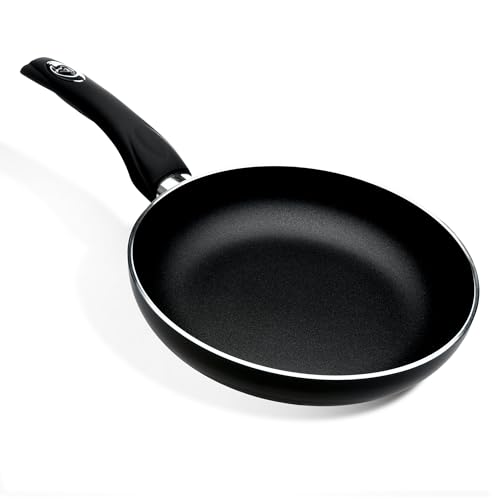 24cm Black Non-Stick Frying Pan with Soft-Touch Handle | PFOA-Free Premium Non-Stick Coating | Dishwasher Safe | Induction & All Hob Compatible | Durable Pressed Aluminium Encapsulated Base