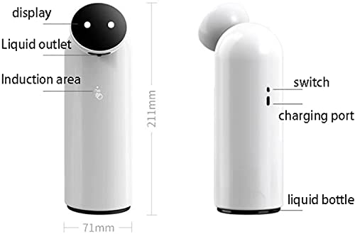 Dispensador automático de jabón, bomba desinfectante de manos de acero inoxidable sin contacto con sensor infrarrojo, USB recargable para uso en cocina y baño