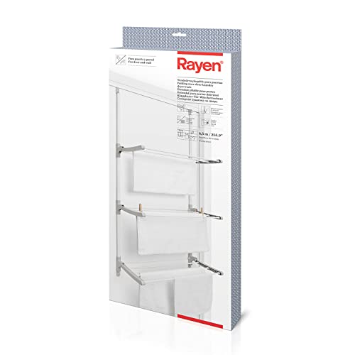 Rayen Séchoir à Linge Pliable pour Porte Blanc 124 x 62,5 x 5,5 cm