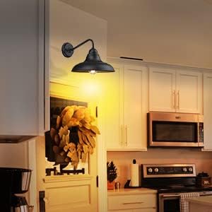 Miniatura 5 de 1 paquete de luces de pared para casa de campo al aire libre, aplique de pared clásico de granero para exteriores e interiores, 12 pulgadas