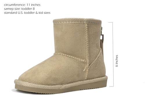 Image of REDVOLUTION Kids Boots Toddler Girls Cute 2 Buttons || Rhinestone Faux Fur Suede Knitting Shoe