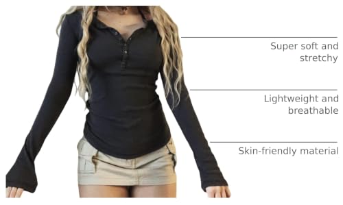 Image of Grunge Clothes for Women Y2K Tops Long Sleeve Fairy Grunge Aesthetic Shirts Teen Girls Vintage Graphic Tees Fall