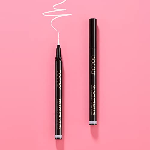 Docolor Waterproof Eyeliner Pen Longwearing With Ultra-Fine Tip Liquid Eye Liner (White) #TOP1