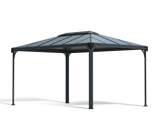Palram Martinique 4300 Gartenpavillon: Höchst widerstandsfähig, Hardtop Pavillon 430 x296 cm. Robuste Aluminiumkonstruktion Mit Dach Aus Polycarbonat. Ideal Als Freistehende Überdachung