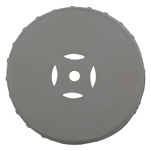JONATHAN Y Lucky Coins 16" Ceramic Garden Stool, Contemporary Matte Gray Cutout Interlocking Rings Drum Indoor/Outdoor Side Table and Plant Stand for Patio, Garden, Living Room TBL1022F by JONATHAN Y - Image 9