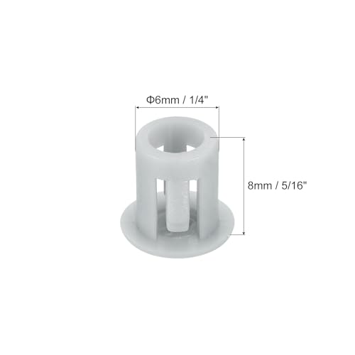 Image of MECCANIXITY 64PCS 6mm(1 /4 inch) Light Gray Plastic Hole Plugs, Flush Type Panel Hole Plugs Insert End Caps for Locking Hole Tubes Furniture Cabinet