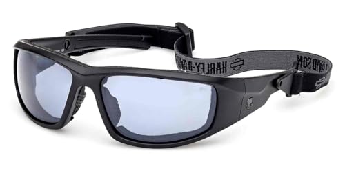 Harley-Davidson Men's HDMC Light-Adjusting Sunglasses w/Headstrap, Shiny Black