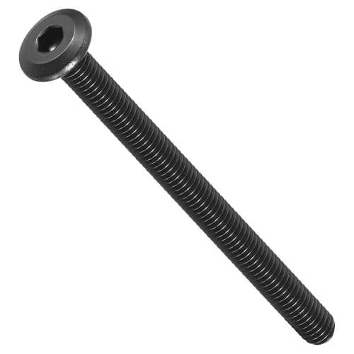Image of METALLIXITY Flat Head Hex Socket Cap Screws Bolts(M6-1x75) 12Pcs, 304 Stainless Steel Hex Socket Furniture Bolts Screws - for Furniture Woodworking Project, Black