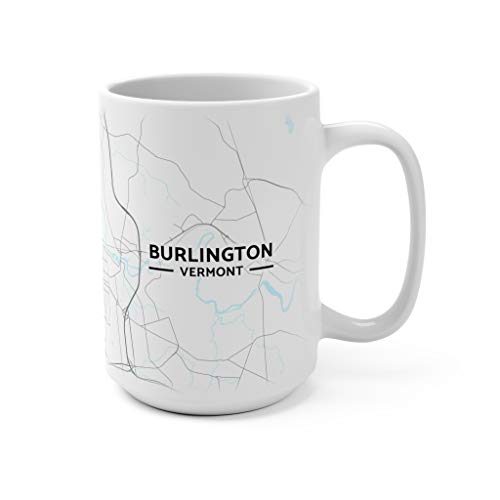Hometown Bias Burlington, Vermont VT Map Mug (15 oz)