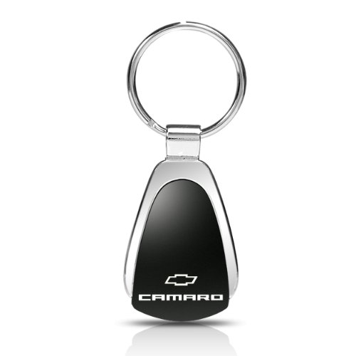Chevy Camaro Black Tear Drop Metal Key Ring