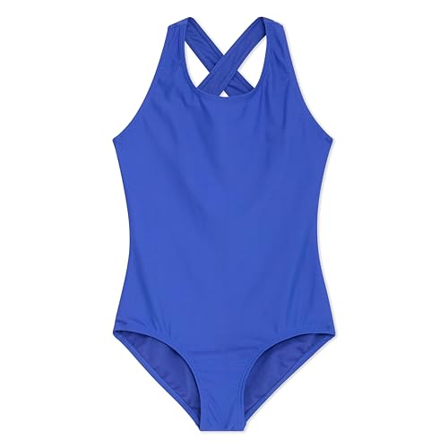 Image of Lands' End Girls' UPF 50+ Stretch Crisscross Back One Piece Swimsuit