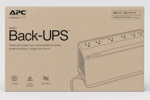 APC BE425M UPS Battery Backup and Surge Protector for Small Electronics - image 5
