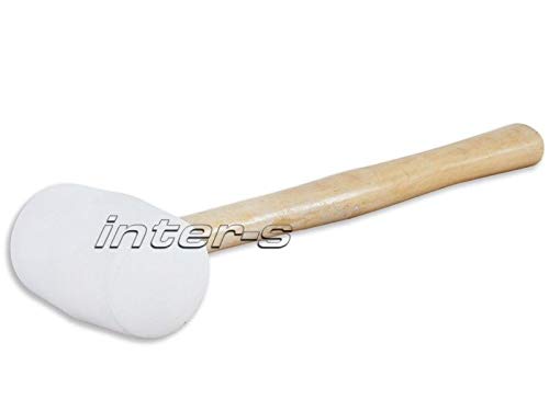 Martello in gomma con manico in legno bianco e manico in legno