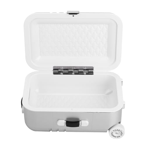 Baby Suitcase Toy,Mini Luggage Box Rolling Suitcase Toy,Cute Suitcase Toy Baby Toy,Baby Suitcase Toy,for Children Girls (White) Luggage Box (Silver) (Silver)4