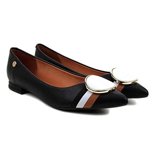 Sapatilha Vizzano Bico Fino Elástico Feminina - Preto - 39