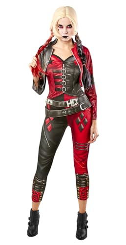 Rubies Disfraz Harley Quinn para adulto, Jumpsuit rojo con cinturón y chaqueta, Oficial de Escuadrón suicida 2, Suicide Squad, DC Comics para Carnaval, Fiestas, Cosplay