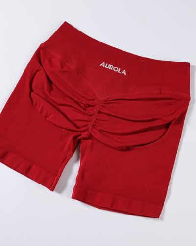 Image of AUROLA Influence Workout Shorts for Women,2.5 3.5 4.5 5.5 6.5 No Roll Up Squat Proof Scrunch Seamless Compression Gym Short
