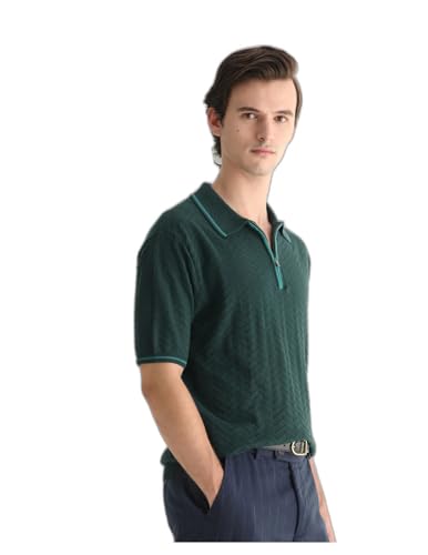 Image of Rare Rabbit Regular fit Textured Polo
