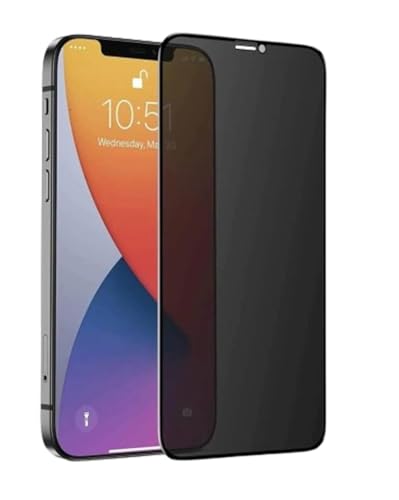 Image of for iPhone 12, iPhone 12 Pro Edge to Edge Anti Spy Privacy Tempered Glass with Easy Installation Kit | Black (Pack of 1)