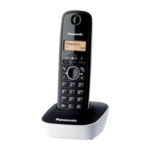Panasonic KX-TG1611SPW Teléfono Inalámbrico Digital DECT, Unidad Base y 1 Auricular, Identificador...