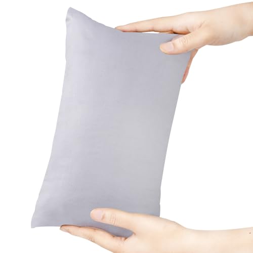 Winmany Mini-Kissen, 27,9 x 17,8 cm, maschinenwaschbar, kleine Kissen, einfarbig, kleines Nickerchenkissen für Erwachsener,Hunde, Reisen (Grau)