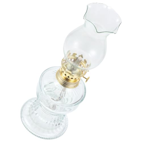 JOINPAYA Lámpara de Aceite Efecto Decorativo con Mecha de Algodón Vintage de Vidrio y Uso en Cortes de Energía para Cenas Familiares y Fiestas