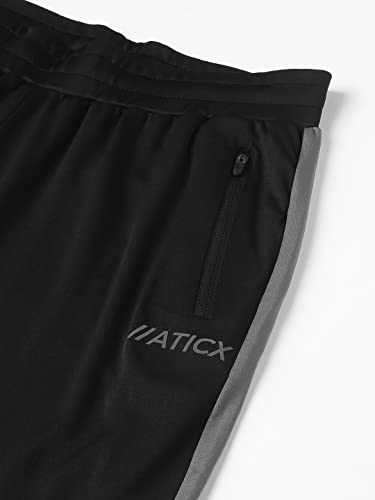 Image of ATICX Men's Slim Fit Polyester Track Pants - 4 Way Stretch Lycra Lower for Sports, Running, Gym with 2 Zip Pockets
