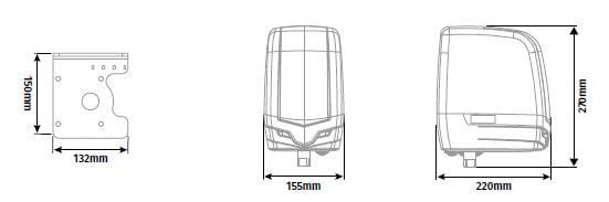 Moteurs articulés Telica de Motorline de 230 Vac pour portails jusqu'à 2,50 m par lame sans serrure ou jusqu'à 4 m avec serrure