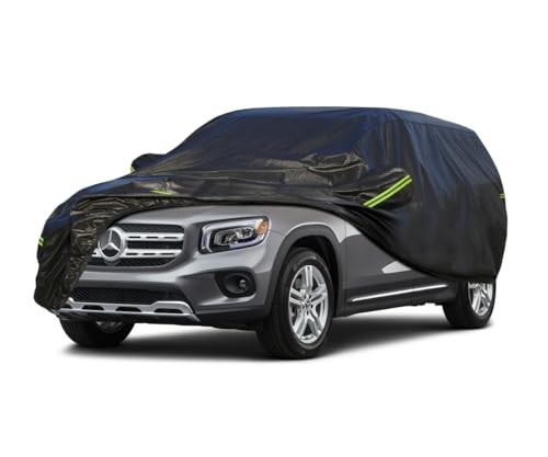 Image of KouKou Waterproof SUV Car Cover Suitable for Mercedes Benz GLB Class from 2019 to 2025, 7 Layers Windproof All Weather Waterproof Outdoor Cover Sun Rain UV Dust Snow Protection. Black