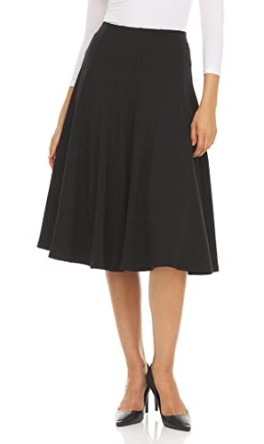 KIKI RIKI Panel Midi Skirt with Elastic Waist for Womens/Teens 29 Inch Length4