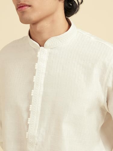 Image of DIWAS BY MANYAVAR Men's Viscose Blend Textured Solid Kurta (1pc)