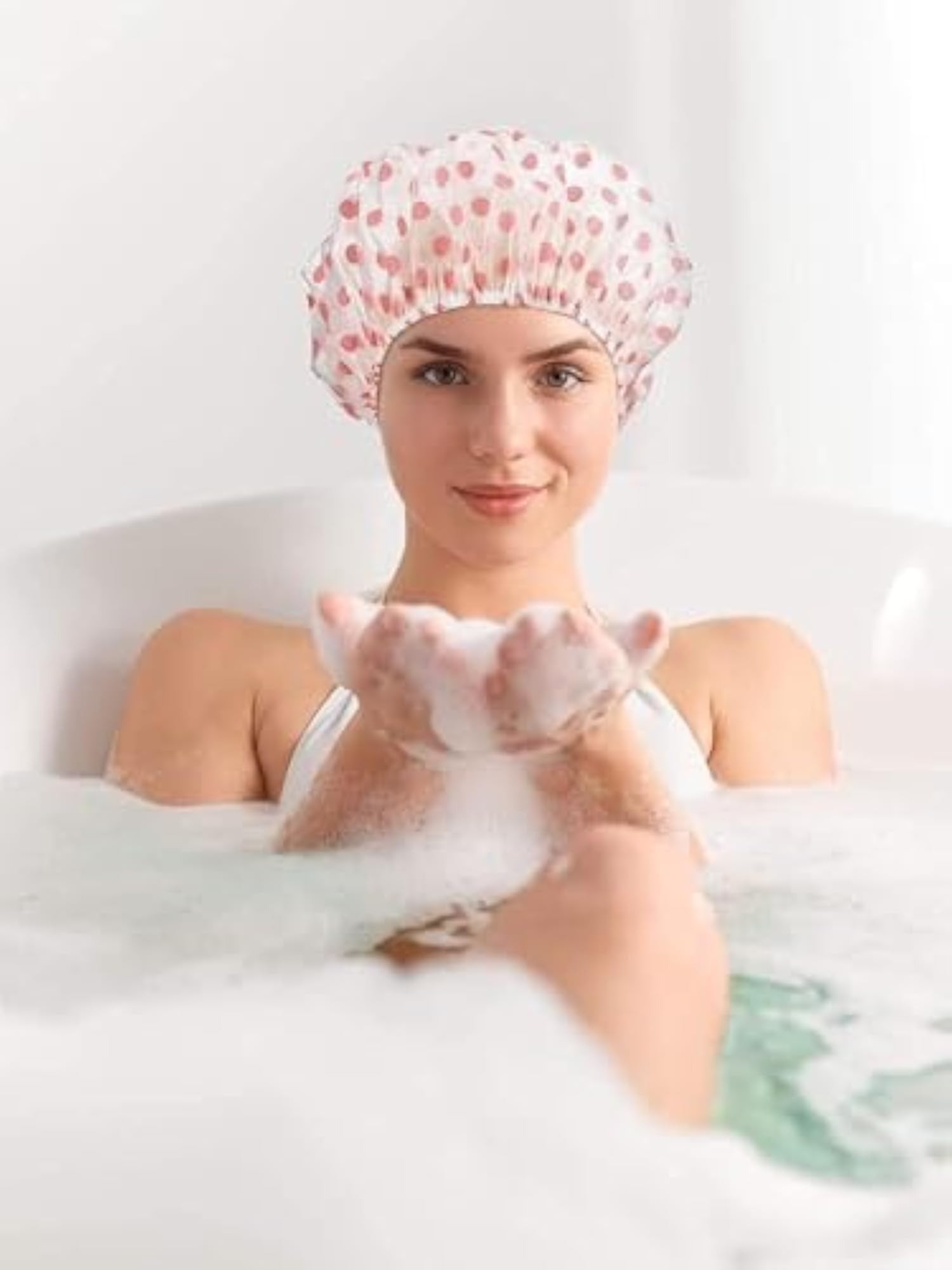 Set of 6 Reusable Waterproof Shower Caps for Women