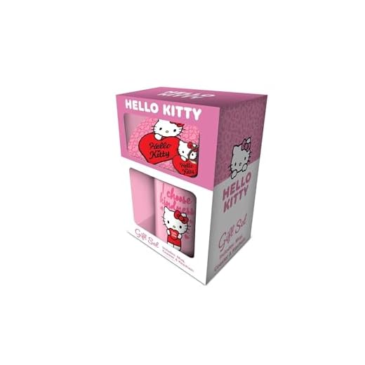 Pyramid International Hello Kitty My Heart - Juego de taza, posavasos y llavero de regalo, adorable y coleccionable con temática de Hello Kitty, ideal para el hogar, la oficina o para regalar a fans y