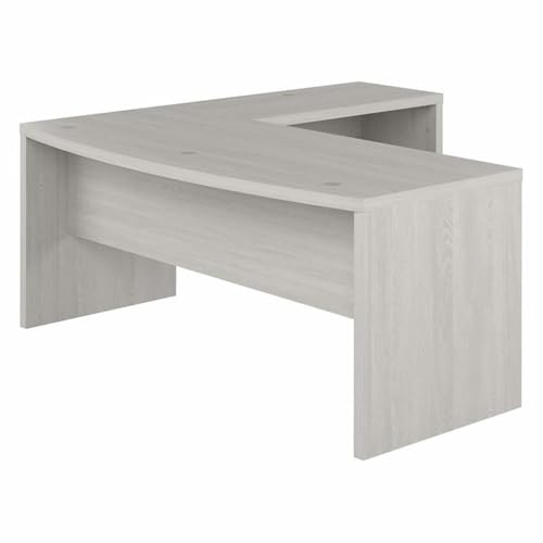 Bush Business Furniture L Shape Desk with Wire Management | Echo Collection Corner Bow Front Table for Home Office with Quick-to-Assemble Hardware | 72Wx77Lx30H