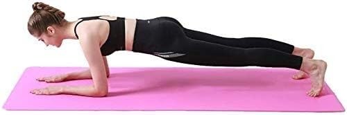 Esterilla de yoga de dos tonos respetuosa con el medio ambiente Tpe Pilates Fitness Esterilla Mujer Gimnasio Sentados Flexiones Especial Alfombra de Suelo (Rojo Rosa Rosa, 183 x 61 x 0,8 cm)
