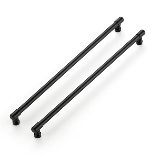 Image of Ravinte 20 Pack 12-3 /5 Inch Hole Center Solid Kitchen Cabinet Handles Matte Black Dresser Pulls Cabinet Drawer Pulls for Kitchen Cupboard Hardware