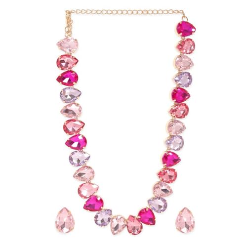 Rubans White Pink crystal Stone Studded Jewellery Set For Women (B0D6RTP12B) Amazon Price History, Amazon Price Tracker