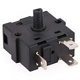 Interruptor eléctrico de calentador de habitación, selector giratorio, 3 pines, 5 pines, AC250 V, 16 A, control de temperatura del radiador para posición de alimentación del calentador (3 pines)