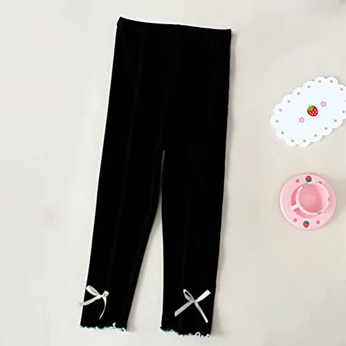 KAGAYD Baby Girls Autumn Winter Clothes Bow Tie Soft Solid Cotton Long Pants Leggings Ninth Ankle Length Pants Casual2
