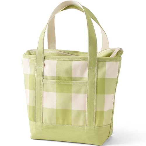 Image of Lands' End Zip Top Long Handle Canvas Tote Bag