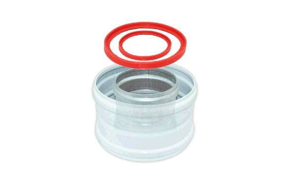 Dismol Manguito Coaxial 60-100 evacuación de Gases Aluminio/Aluminio