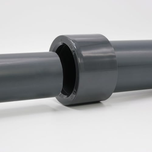 PVC-Reduzierung I 63 mm x 50 mm I Reduktionsmuffe I PVC-Rohrmuffe mit 2-Anschlüssen I Rohr-Verbindungsstück für PVC-Rohre und PVC-Fittinge I bm185