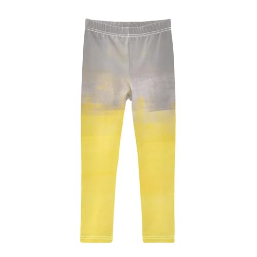 GuoChe Yellow Grey Abstract Kids Girls Shorts Cotton Cartwheel Shorts Streetwear Under Skirt