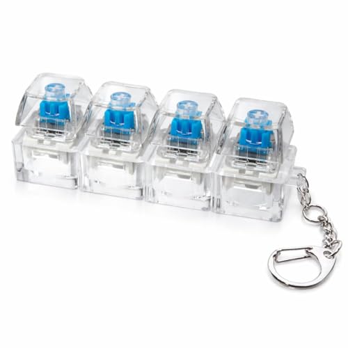 Image of Stewit Keyboard Clicker Fidget Keychain, Mechanical Switch Stress Relief Toy, Sensory Finger Button Decompression Toy for Adults and Kids, Cool Office Desk Gadget & Gift (Keyboard Keychain)