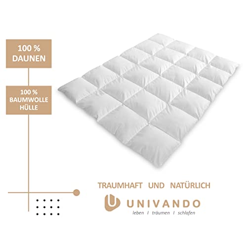 Univando Neue weiße Daunen Bettdecke- Made in Germany Baumwollhülle - Daunendecke - 100% französische Daunen Downpass - Ökotex - Nomite, Wärmegrad:medium Ganzjahresdecke, Größe:135 x 200 - Image 5